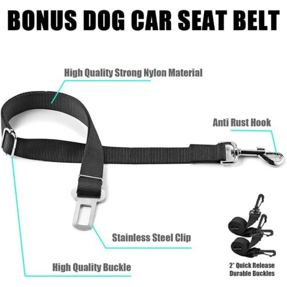 Dog Car Seat Cover,Waterproof with Mesh Window and Storage Pocket,Durable